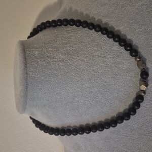 Matt Black Onyx (Natural)Choker.Matching Braclet.Natural